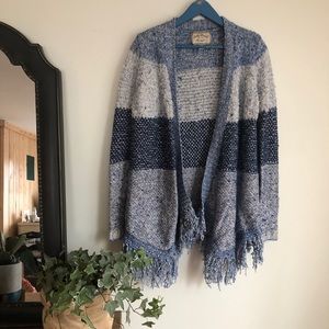 Blue chunky Lucky Brand cardigan
